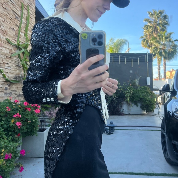 VTG Black Sequin Ringleader Jacket - Picture 8 of 13